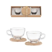 Filiżanki - Komplet filiżanek z podkładkami 2 sztuki Zestaw prezentowy ERICA - miniaturka - grafika 1