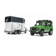 Samochody i pojazdy dla dzieci - Samochód terenowy Land Rover z przyczepką i konikiem - miniaturka - grafika 1
