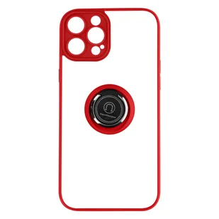 iPhone 14 Pro Etui Podstawka wideo z dwóch materiałów z metalicznym pierścieniem, czerwona - Etui i futerały do telefonów - miniaturka - grafika 1