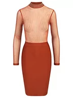 Sukienki - APART Fashion Damska sukienka koktajlowa Apart z metalicznie błyszczącymi kamyczkami, brąz, 42 - miniaturka - grafika 1