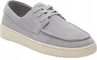 Mokasyny męskie - TOMS MĘSKIE MOKASYNY ZAMSZOWE SZARE Z ECRU PODESZWĄ 43 T6A - miniaturka - grafika 1