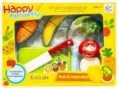 Zabawy w naśladowanie dorosłych - Owoce i warzywa zestaw do krojenia z deską i nożem - miniaturka - grafika 1