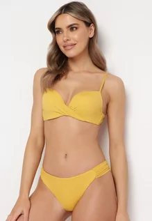 Stroje kąpielowe - Żółte Bikini Usztywniany Biustonosz Wiązany z Tyłu z Dołem Typu Figi Samarie - grafika 1