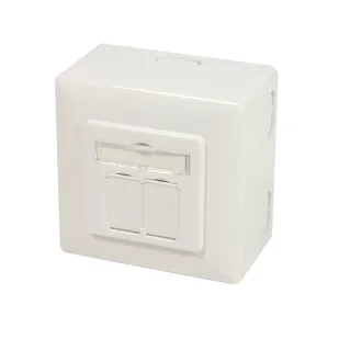 LogiLink NP0124 gniazdko elektryczne 2 x RJ-45 Metaliczny, Biały - Gniazdka elektryczne - miniaturka - grafika 1