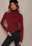 Swetry damskie - Bordowy Casualowy Golf z Wiskozą i Modalem Lannetora - miniaturka - grafika 1