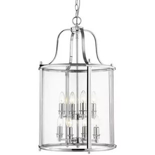 EVO LAMPA wisząca EVO P08434CH modernistyczna OPRAWA zwis klatka chrom przezroczysta EVO P08434CH - Lampy sufitowe - miniaturka - grafika 1