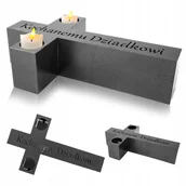 Lampiony i znicze - ZNICZE NA GRÓB ZNICZ DUŻY Z GRAWEREM DLA DZIADKA MARMUROWY METALOWY - miniaturka - grafika 1