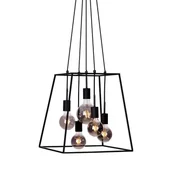 Lampy sufitowe - Italux Czarna Lampa Wisząca Almodovi PND-11532-5-BL - miniaturka - grafika 1