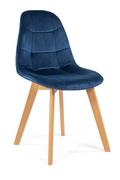 Krzesła - krzesło skandynawskie welurowe VEGAS granatowe - miniaturka - grafika 1