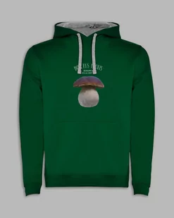 BLUZA Z KAPTUREM - BOROWIK Ciemnozielony XL - Bluzy męskie - miniaturka - grafika 1
