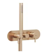 Baterie wannowe i prysznicowe - Ravak Espirit - Bateria podtynkowa, na 3 urządzenia, z akcesoriami, szczotkowane różowe złoto X070356 - miniaturka - grafika 1