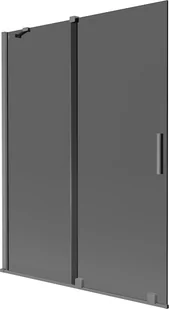 Mexen Velar parawan nawannowy 2-skrzydłowy rozsuwany 130 x 150 cm, grafit, gun metal - 896-130-000-41-95 - Parawany nawannowe - miniaturka - grafika 1