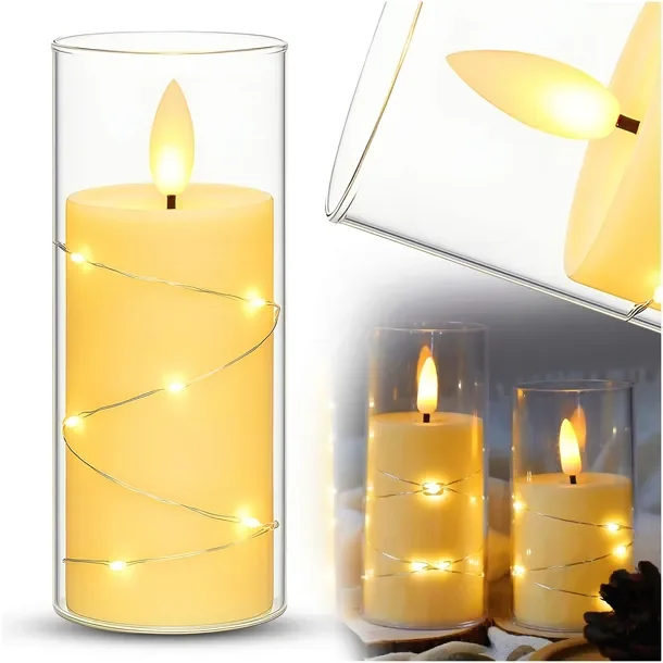Świeca Led Dekoracyjna Efekt Płomienia Świeczka Wkład Znicz 17,5cm 27led