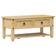 Ławy i stoliki kawowe - vidaXL Stolik kawowy z szufladami 100x48x45 cm lite drewno sosnowe - miniaturka - grafika 1
