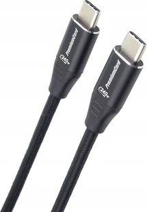 Kabel PREMIUMCORD USB-C M/M, 240W 480Mbps czarny oplot bawełniany, 1m - Kable USB - miniaturka - grafika 1