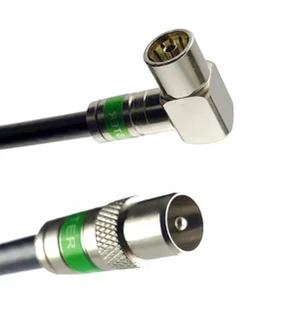 Kabel antenowy DVB-T | wtyk TV - gniazdo TV kątowe kompresyjne | 25m - Kable - miniaturka - grafika 1