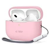 Akcesoria do słuchawek - Etui na słuchawki TECH-PROTECT Silicone Hook do Apple Airpods Pro 1/2 Różowy - miniaturka - grafika 1