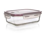 Pojemniki kuchenne - Pojemnik szklany na żywność Lora 950ml - bordowa przykrywka - miniaturka - grafika 1