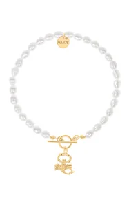 Bransoletka z pereł z pozłacanym znakiem zodiaku Skorpion - Bransoletki - miniaturka - grafika 1