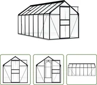 Szklarnie ogrodowe - Szklarnia Living Store z fundamentem aluminiowym antracytowym 8,17 m² - miniaturka - grafika 1