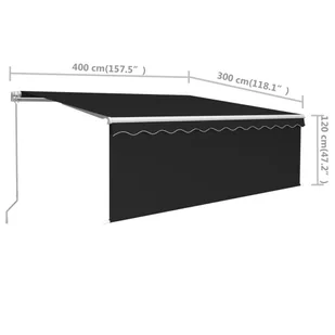 Lumarko Ręcznie zwijana markiza z zasłoną, 4x3 m, antracytowa - Markizy - miniaturka - grafika 8