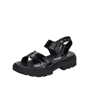 Remonte Damskie sandały D7950 z obcasem, czarny - Nero 01. - 39 eu - Sandały damskie - miniaturka - grafika 1