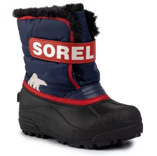Buty dla chłopców - Śniegowce SOREL - Childrens Snow Commander NC1960 Noctural/Sail Red 591 - grafika 1
