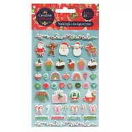 Zabawki kreatywne - Creative Christmas, Naklejki puffy wzorki 1 arkusz 43 sztuk - miniaturka - grafika 1