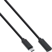 Kable - InLine® kabel USB-C 3.2 przedłużacz męski/żeński, czarny, 2m - miniaturka - grafika 1