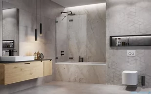 Radaway Essenza Pro Brushed GunMetal Pnd II parawan nawannowy 120cm lewy szczotkowany grafit 10102120-92-01L - Akcesoria do armatury i ceramiki - miniaturka - grafika 4