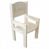 Zestawy mebli dla dzieci - KRZESEŁKO PEŁNE Z PODŁOKIETNIKIEM DLA MALUCHA + GRAWER Z IMIENIEM - miniaturka - grafika 1