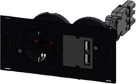 Gniazdka elektryczne - Bachmann BACHMANN DUE Set 1xDUE CEE7/7+USB - miniaturka - grafika 1