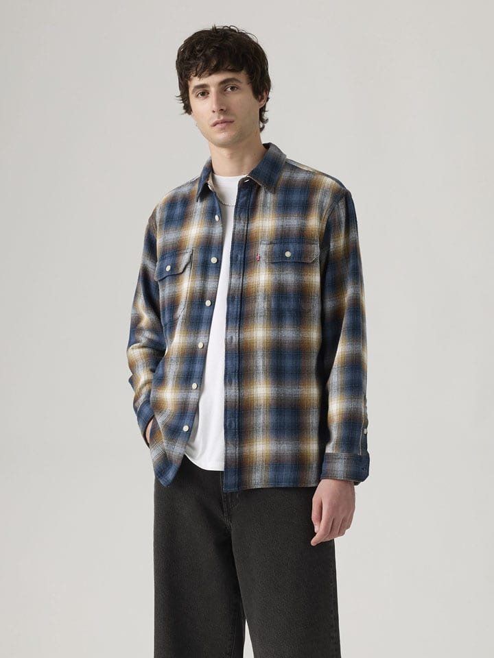 Levi's Koszula flanelowa - Regular fit - w kolorze granatowo-pomarańczowym