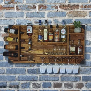 Półka ścienna na alkohol z nalewakiem, Organizer - Półki do kuchni - miniaturka - grafika 1