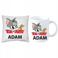 Gadżety dla niej i dla niego - ZESTAW PREZENT PODUSZKA + KUBEK Tom And Jerry Imię - miniaturka - grafika 1