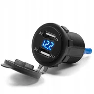 Ładowarki samochodowe - GNIAZDO 2 X USB DO MOTOCYKLA - 3.1A + WOLTOMIERZ - miniaturka - grafika 1