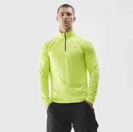 Koszulki sportowe męskie - Męski longsleeve termoaktywny 4F 4FRAW23UBRUM063-20S - zielony - miniaturka - grafika 1
