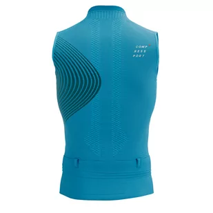 COMPRESSPORT Koszulka kompresyjna do biegania TRAIL POSTURAL TANK TOP hawaiian ocean/shaded - Koszulki sportowe męskie - miniaturka - grafika 2