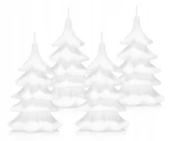 Świece - 4 x świeczki świąteczne choinka 15 cm biała - miniaturka - grafika 1