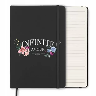 NOTES A5 CZARNY W Linie Gumka NATURA MIŁOŚĆ Wzory - Zeszyty szkolne - miniaturka - grafika 1