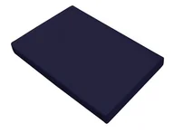 Prześcieradła - Prześcieradło satynowe 160x210 denim granatowe bez gumki Greno - miniaturka - grafika 1