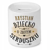 Skarbonki - Skarbonka 330 ml Dla Krystiana Syna Dziecka z Nadrukiem ze Zdjęciem + Opakowanie na prezent (wzór 04) - miniaturka - grafika 1
