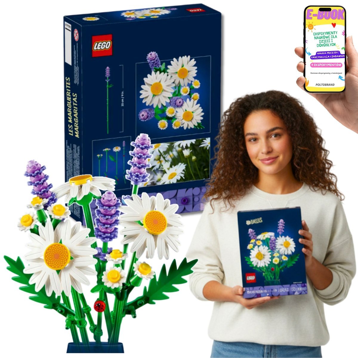 LEGO Botanicals Stokrotki • kwiaty LEGO • prezent dla niej Walentynki dekoracja 11508 LEGO PREZENT DLA KOBIETY DZIEWCZYNY + EBOOK