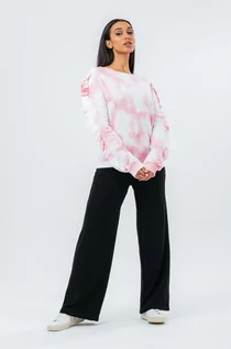 Bluzy damskie - Hype bluza damska kolor różowy wzorzysta - grafika 1