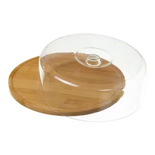 Bambusowa tacka okrągła z kloszem Unimasa Bamboo - Tace i patery - miniaturka - grafika 1