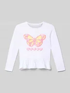Koszulki dla dziewczynek - Bluza o kroju regular fit z długim rękawem z mieszanki bawełny z nadrukiem z logo - miniaturka - grafika 1