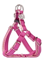 Szelki dla psów - DINGO Szelki skórzane dla Yorka "New York" - Ciemnoróżowo-jasnoróżowe - miniaturka - grafika 1