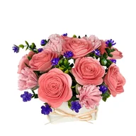 Zabawki kreatywne - Kwiaty w koszyku DIY - Róże różowe - miniaturka - grafika 1