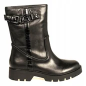 Botki damskie - Guess FL7RDY ELE10 - Damskie botki skórzane czarne rozmiar 39 - GUESS - miniaturka - grafika 1