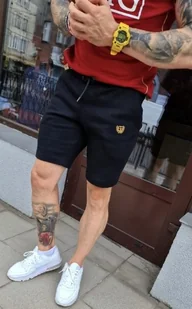 Spodenki czarne męskie złoty haft Furia - Spodenki męskie - miniaturka - grafika 1